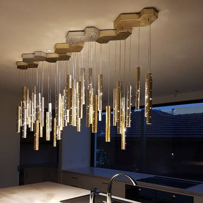 Elegant Long Crystal Pendant Light
