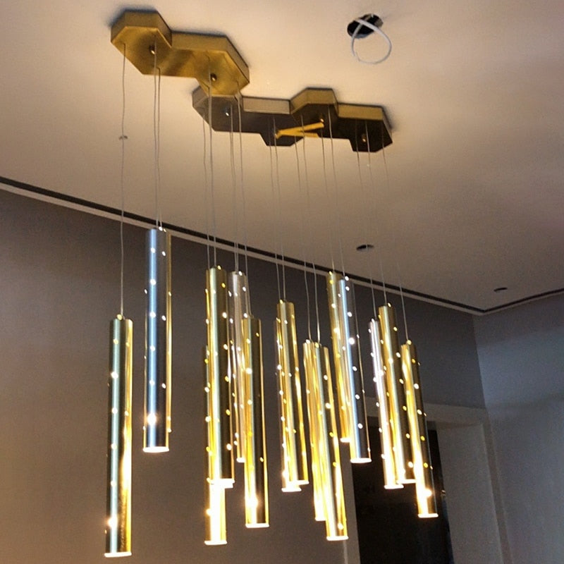 Elegant Long Crystal Pendant Light