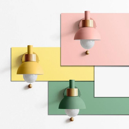 Simple Wood Wall Light with Cord Pull