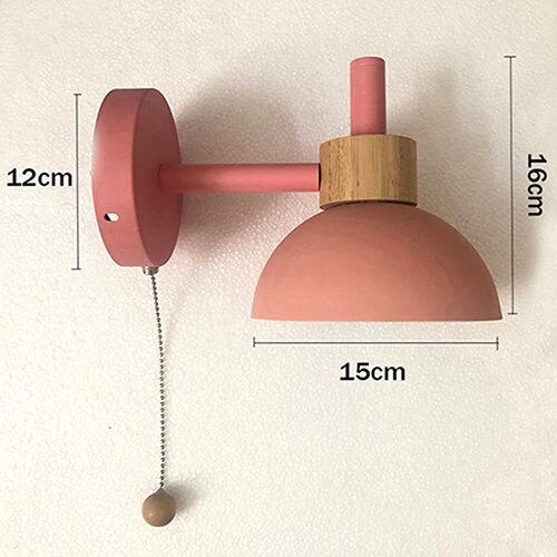 Simple Wood Wall Light with Cord Pull