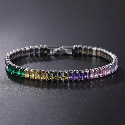 Elegant Chain Tennis Bracelet with Sparkling Zirconia Accents