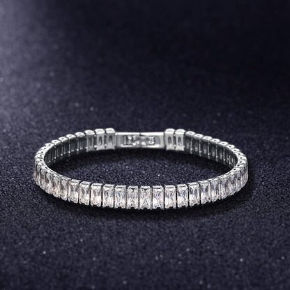 Elegant Chain Tennis Bracelet with Sparkling Zirconia Accents