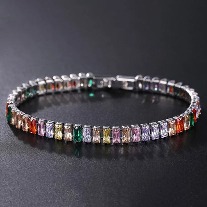 Elegant Chain Tennis Bracelet with Sparkling Zirconia Accents