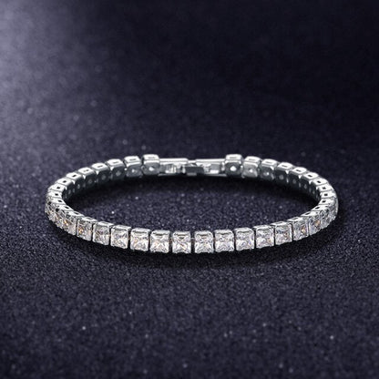Elegant Chain Tennis Bracelet with Sparkling Zirconia Accents