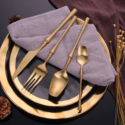 Luxury Golden Metal Kitchen Cutlery Set