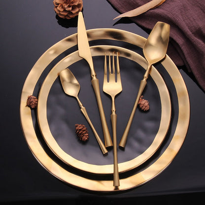 Luxury Golden Metal Kitchen Cutlery Set