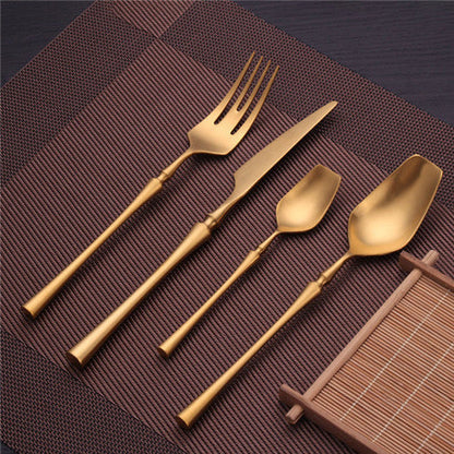 Luxury Golden Metal Kitchen Cutlery Set