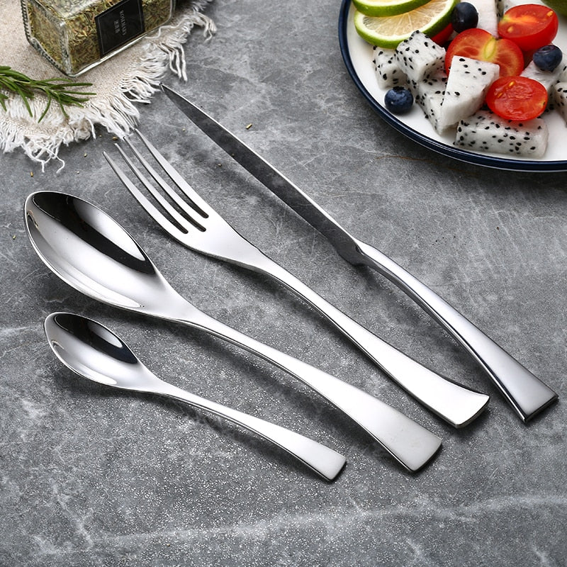 Sleek Stainless Steel Cutlery Set – Contemporary Design - Lusomart
