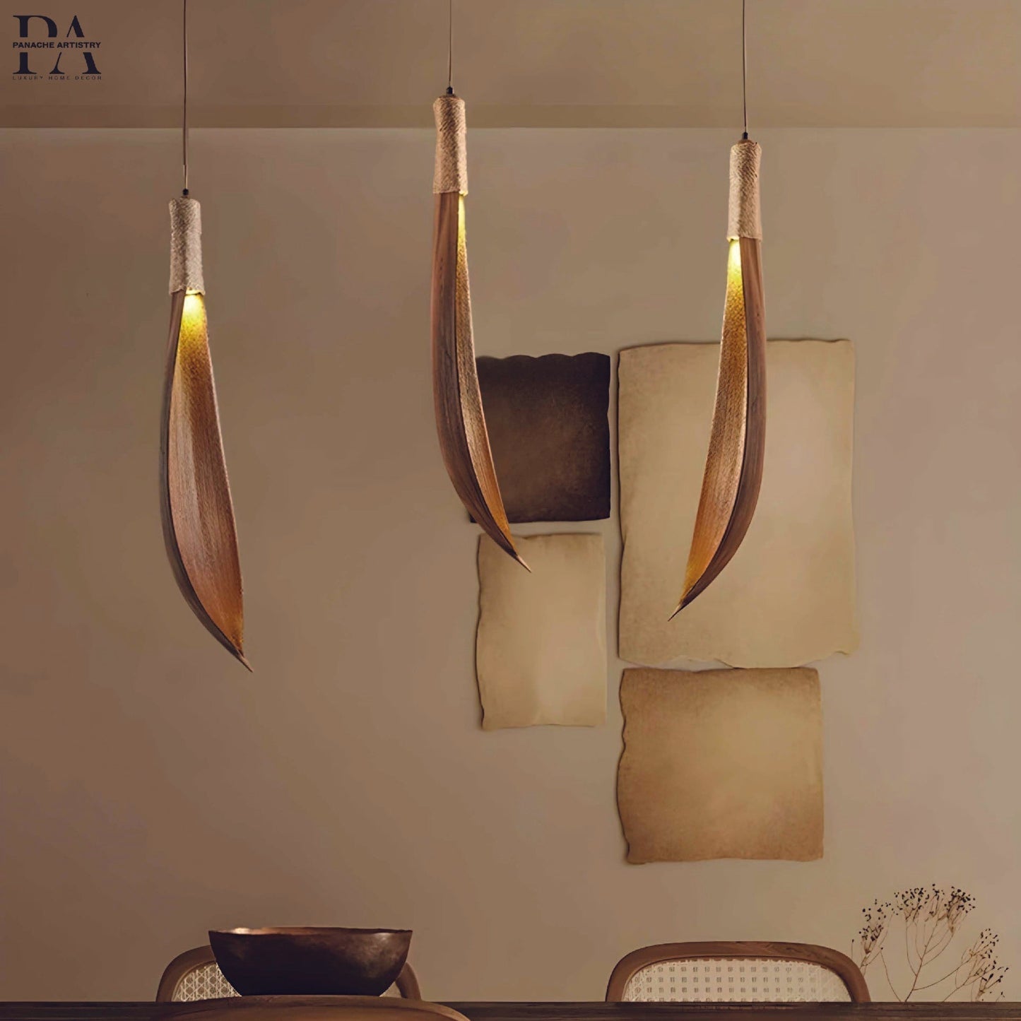 Green Glass Leaf Hanging Lamp