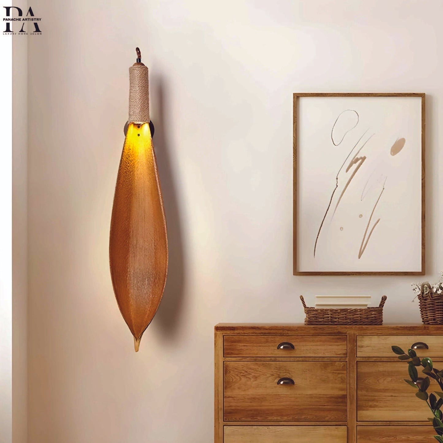 Green Glass Leaf Hanging Lamp