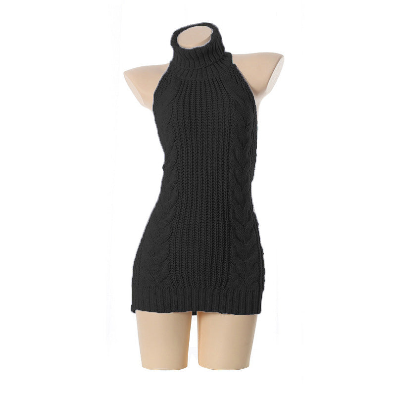 Trendy Cold Shoulder Knit Night Club Sweater