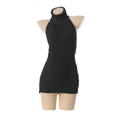 Trendy Cold Shoulder Knit Night Club Sweater