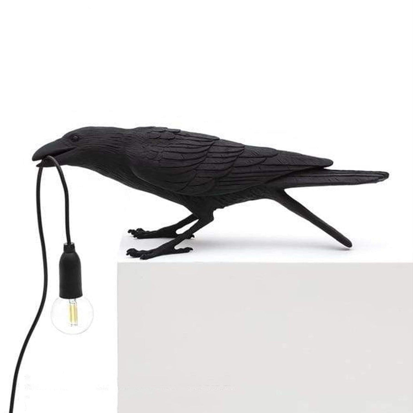 Unique Black Bird Accent Table Lamp