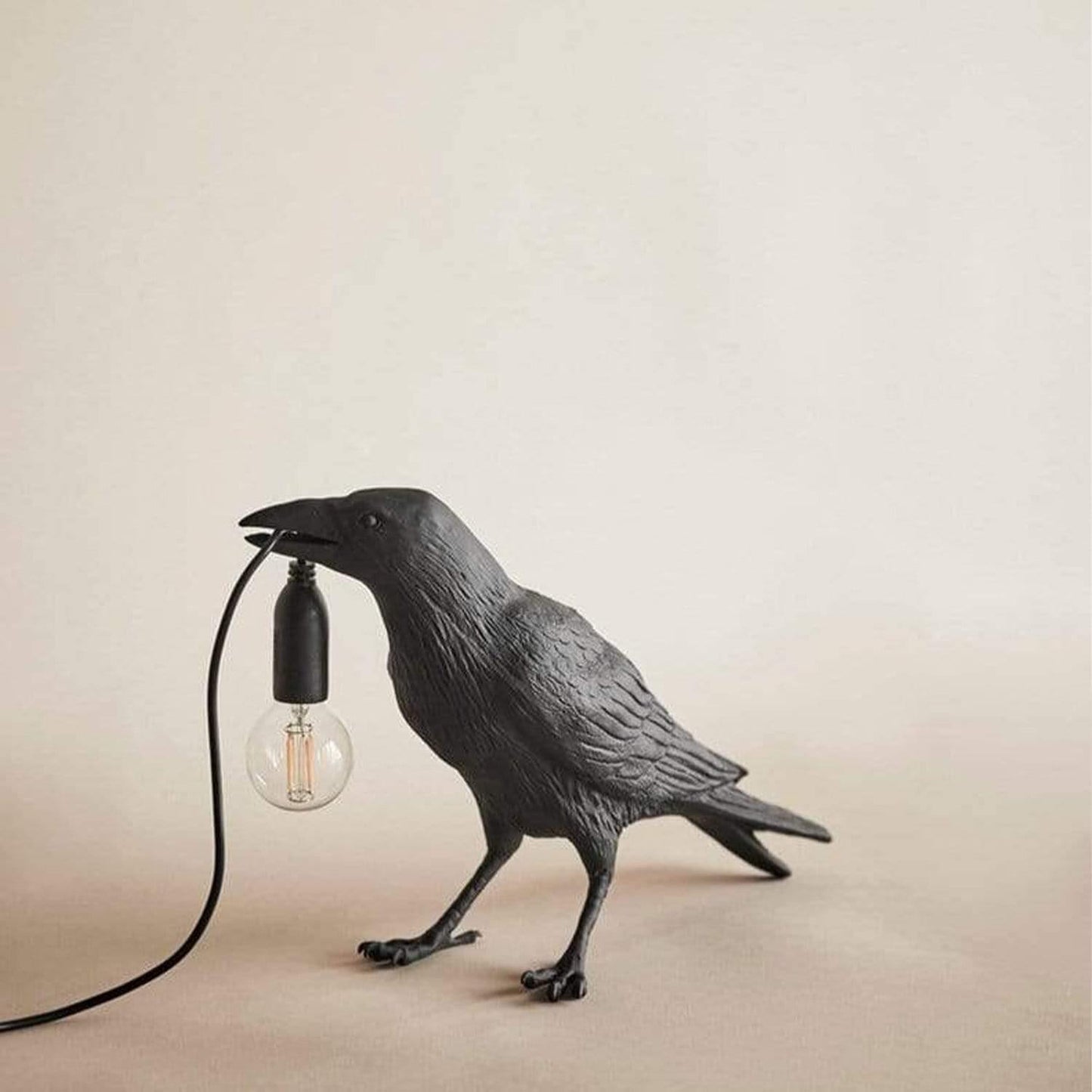 Unique Black Bird Accent Table Lamp