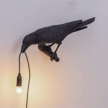 Unique Black Bird Accent Table Lamp