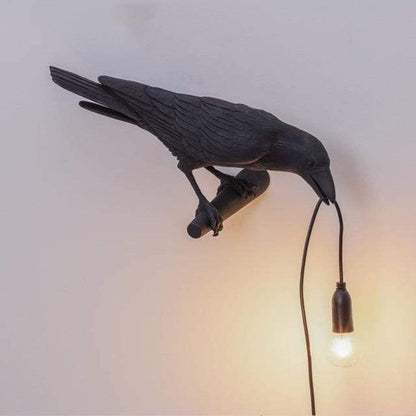 Unique Black Bird Accent Table Lamp