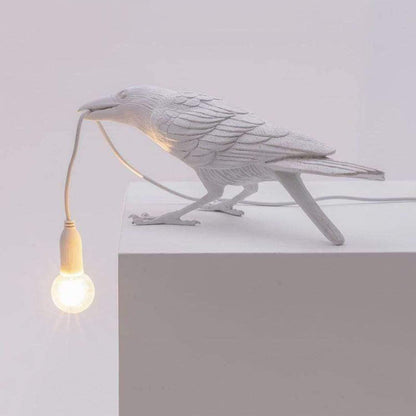 Unique Black Bird Accent Table Lamp
