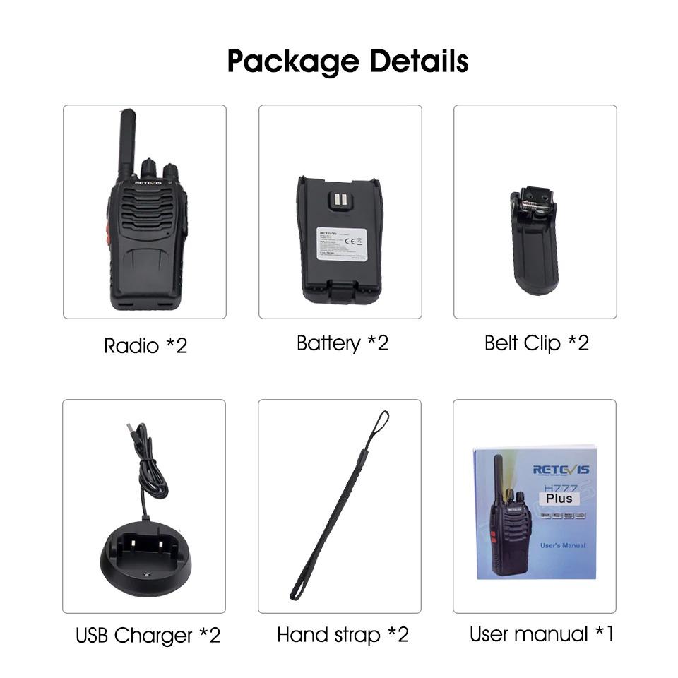 Long Range USB Rechargeable Two Way Radios 2 Pack