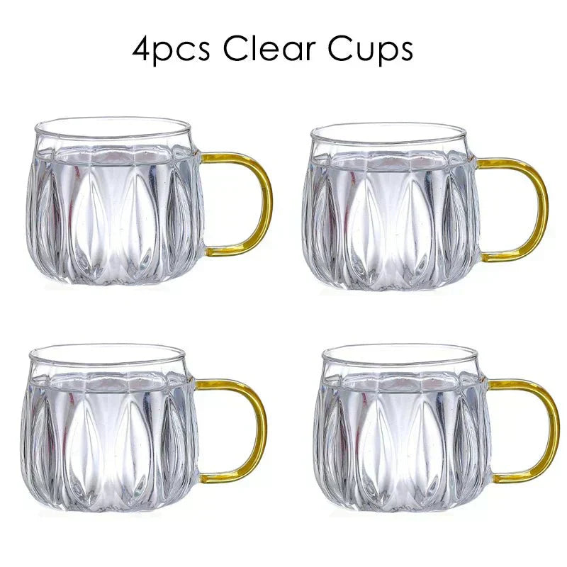Clear Water Pitcher With Metal Lid And Tumblers