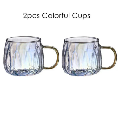 Clear Water Pitcher With Metal Lid And Tumblers