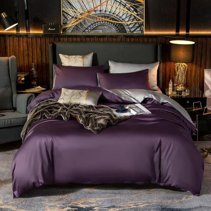 Soft Purple Reversible Bedding Set - Lusomart