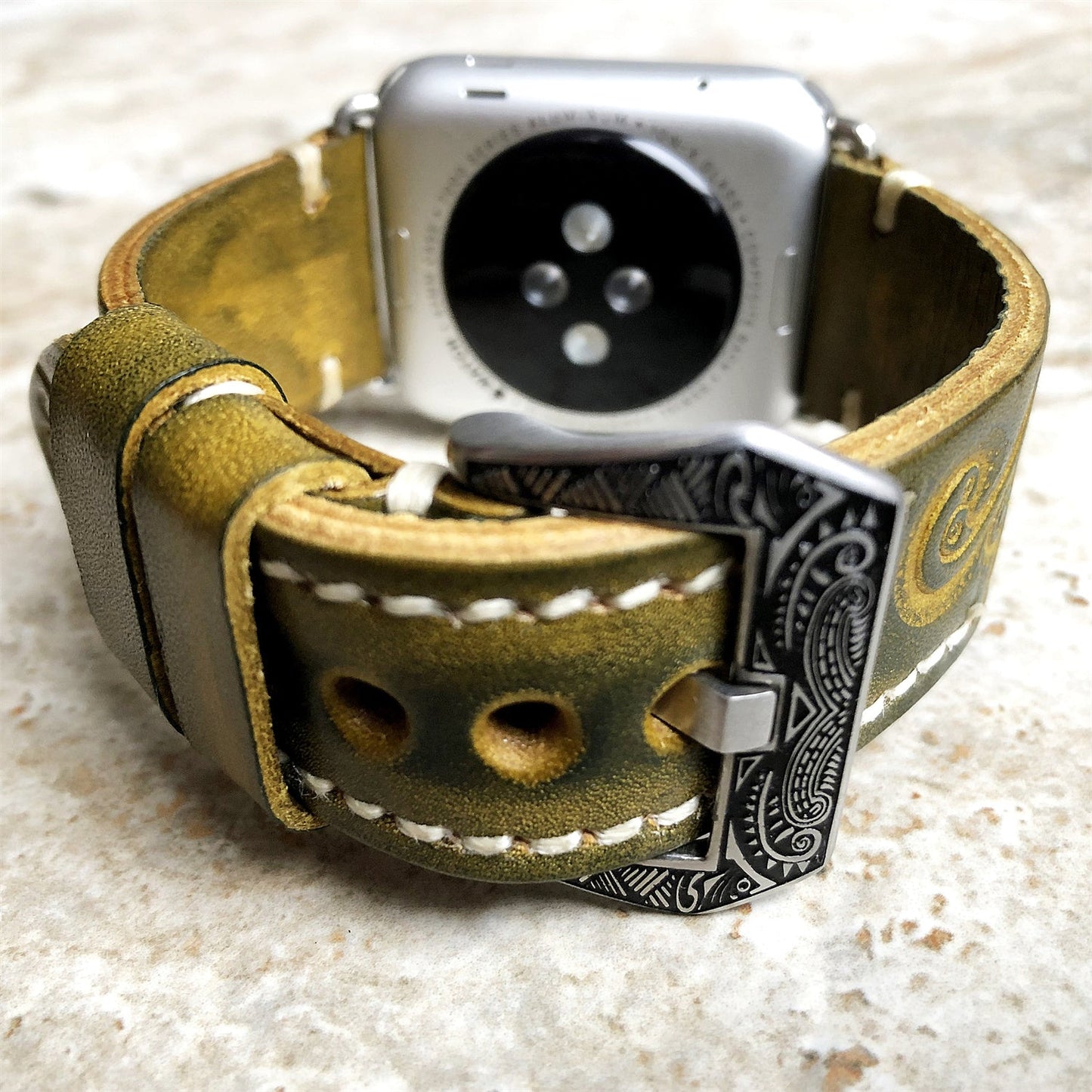Personalized Engraved Leather Strap for Apple Watch
