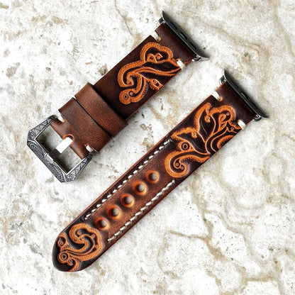 Personalized Engraved Leather Strap for Apple Watch - Lusomart