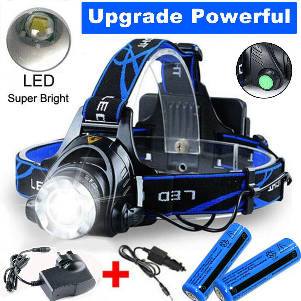 Bright Rechargeable LED Zoom Headlight Flashlight