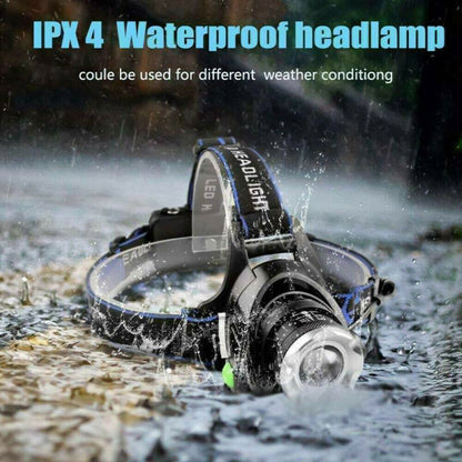 Bright Rechargeable LED Zoom Headlight Flashlight