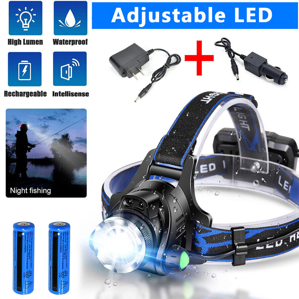 Bright Rechargeable LED Zoom Headlight Flashlight