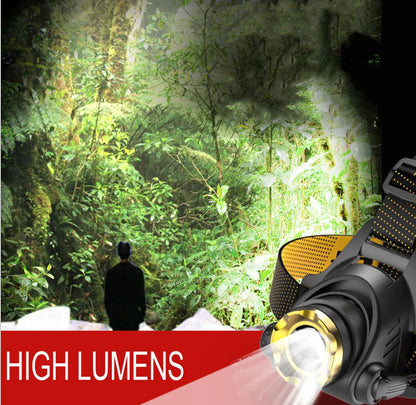 Bright Rechargeable LED Headlight 990000LM Tactical Flashlight