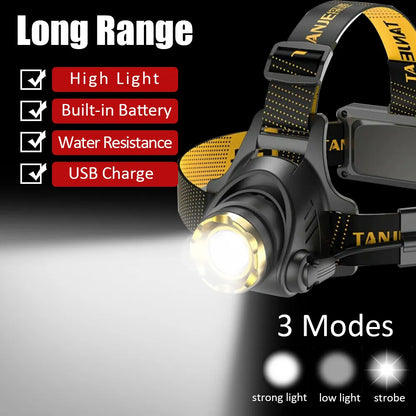 Bright Rechargeable LED Headlight 990000LM Tactical Flashlight