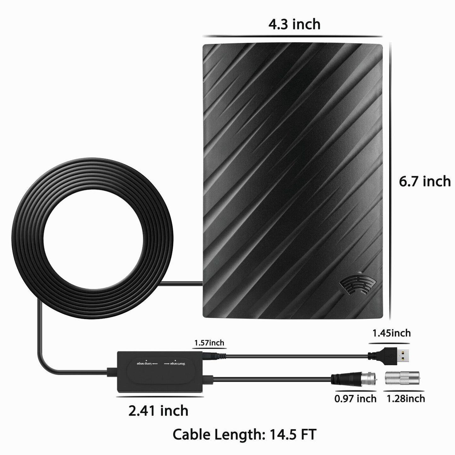 Ultra HD Indoor TV Antenna - Long Range 4K Receiver