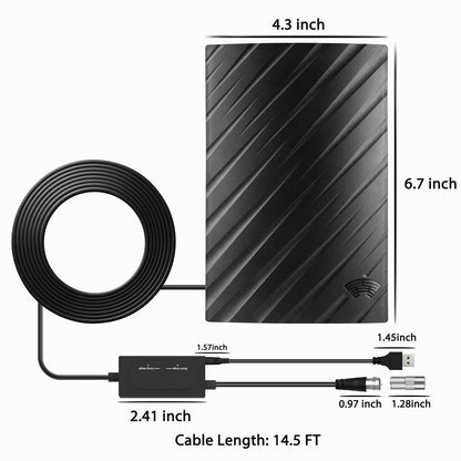 Ultra HD Indoor TV Antenna - Long Range 4K Receiver