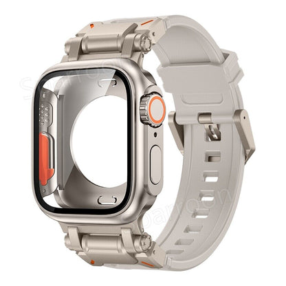 Durable Metal Case with Shockproof Rubber for Apple Watch
