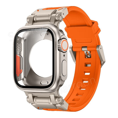 Durable Metal Case with Shockproof Rubber for Apple Watch