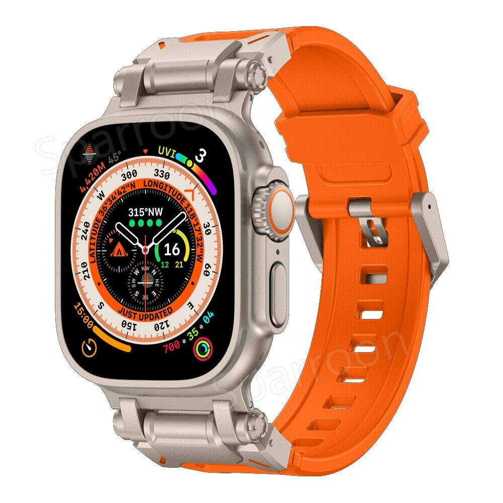 Durable Metal Case with Shockproof Rubber for Apple Watch