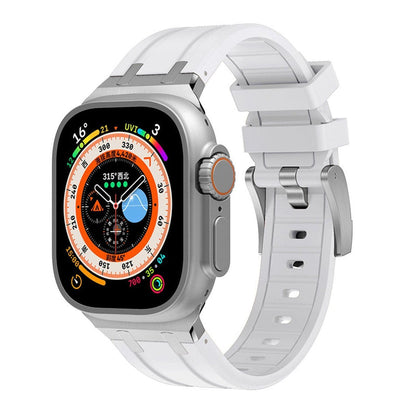 Durable Silicone Strap for Apple Watch with Metal Adapter
