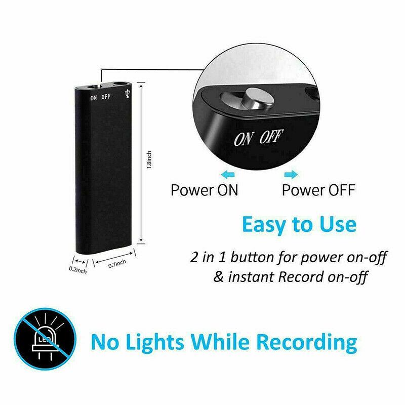 Small Portable 8GB Voice Recorder Spy Audio Device