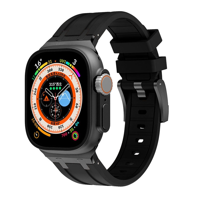 Durable Silicone Strap for Apple Watch with Metal Adapter