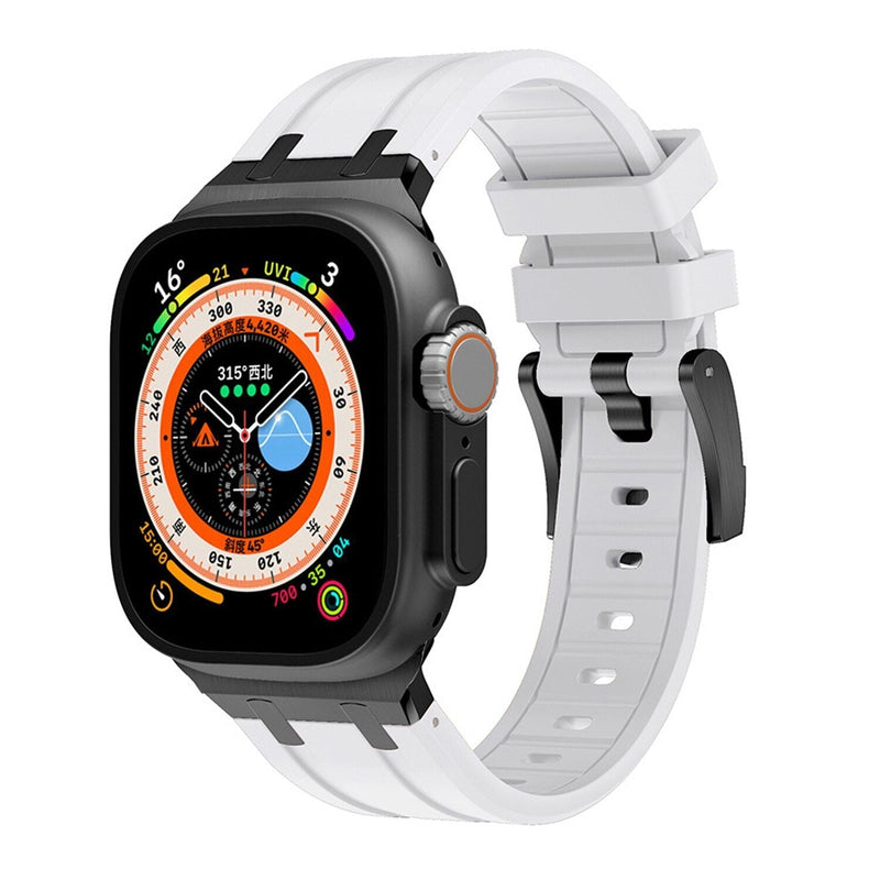 Durable Silicone Strap for Apple Watch with Metal Adapter