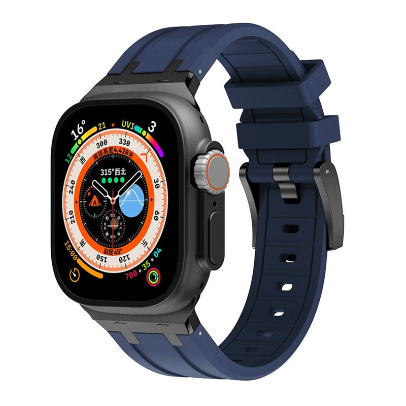 Durable Silicone Strap for Apple Watch with Metal Adapter