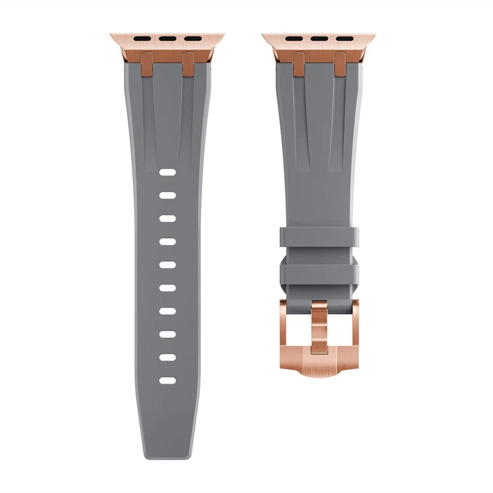 Soft Silicone Strap With Silver Buckle For Apple Watch