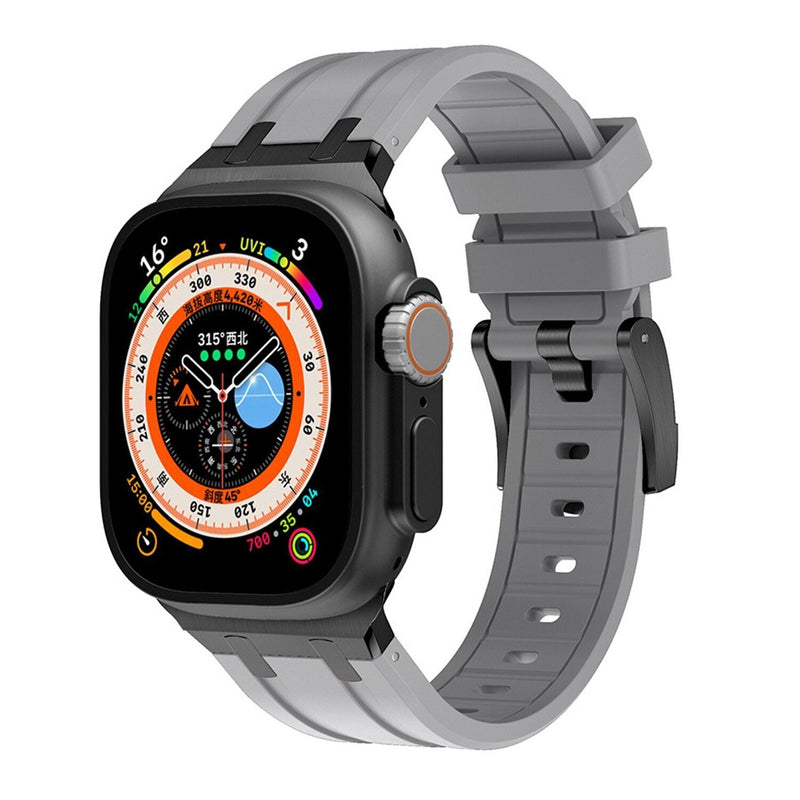 Durable Silicone Strap for Apple Watch with Metal Adapter