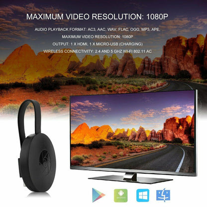 Compact Wireless HDMI Streaming Receiver for 1080p TVs