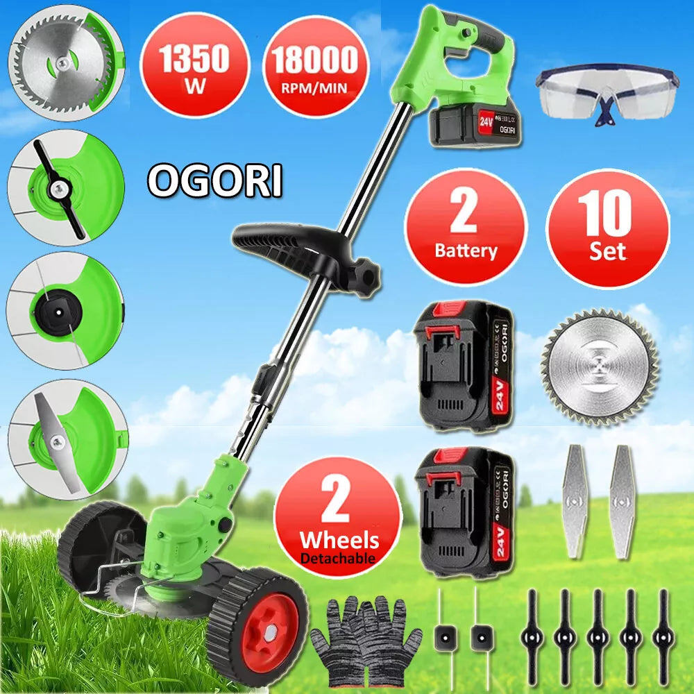 Powerful 24V Cordless Yard Trimmer 18,000 RPM