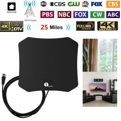 Premium Indoor 4K TV Antenna Strong Signal Booster