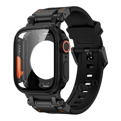 Durable Metal Case with Shockproof Rubber for Apple Watch