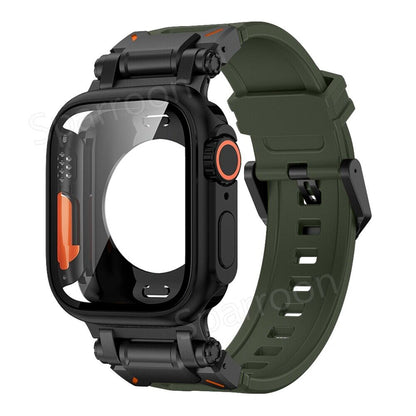 Durable Metal Case with Shockproof Rubber for Apple Watch