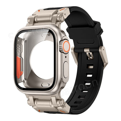 Durable Metal Case with Shockproof Rubber for Apple Watch